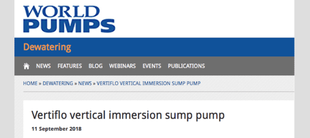 Thanks to WORLD PUMPS for promoting our 800 Series Vertical Immersion Sump Pump